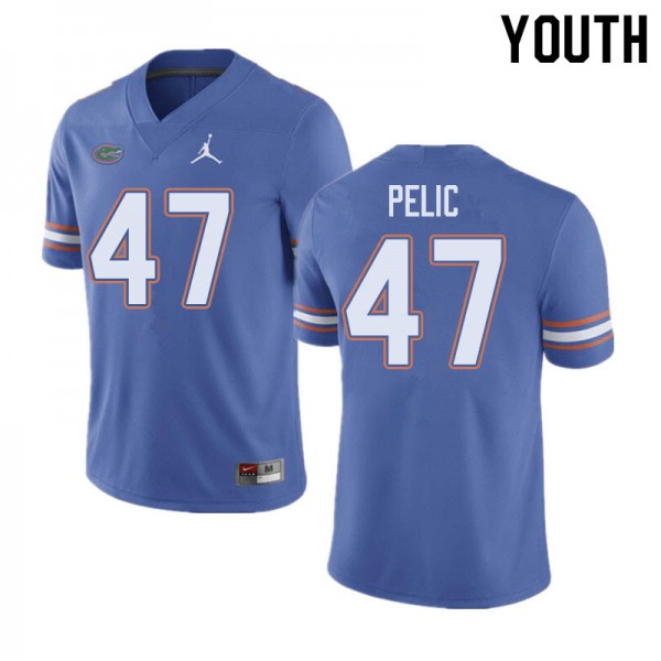 Jordan Brand Youth #47 Justin Pelic Florida Gators College Football Jersey Blue